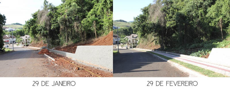Construção de calçadas e muros na área urbana